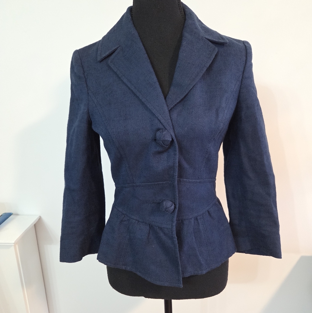 Valentino Roma cotton/linen fitted blazer Sz 40/4